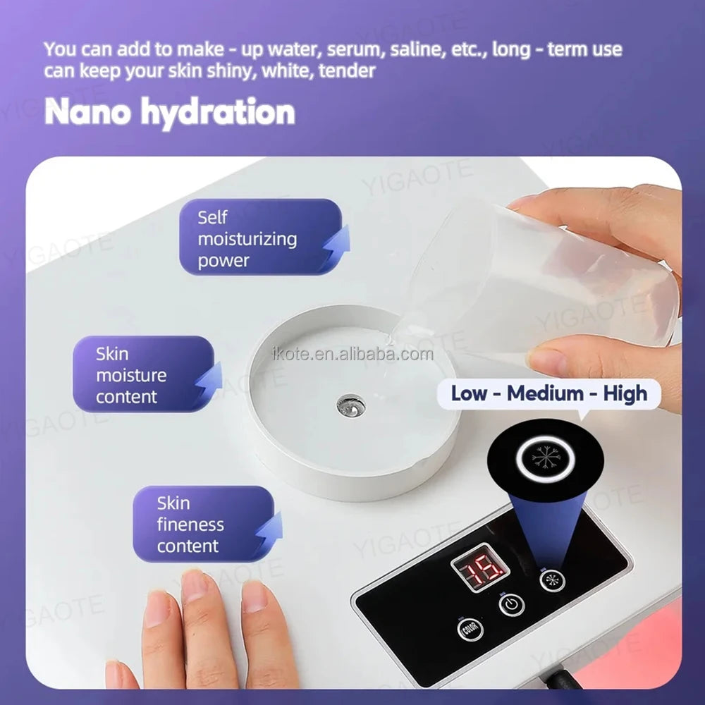 Foldable Anti-Aging Nano Spray Moisturizing Face 7 Colors Led Light Therapy Machine for Skin Repair