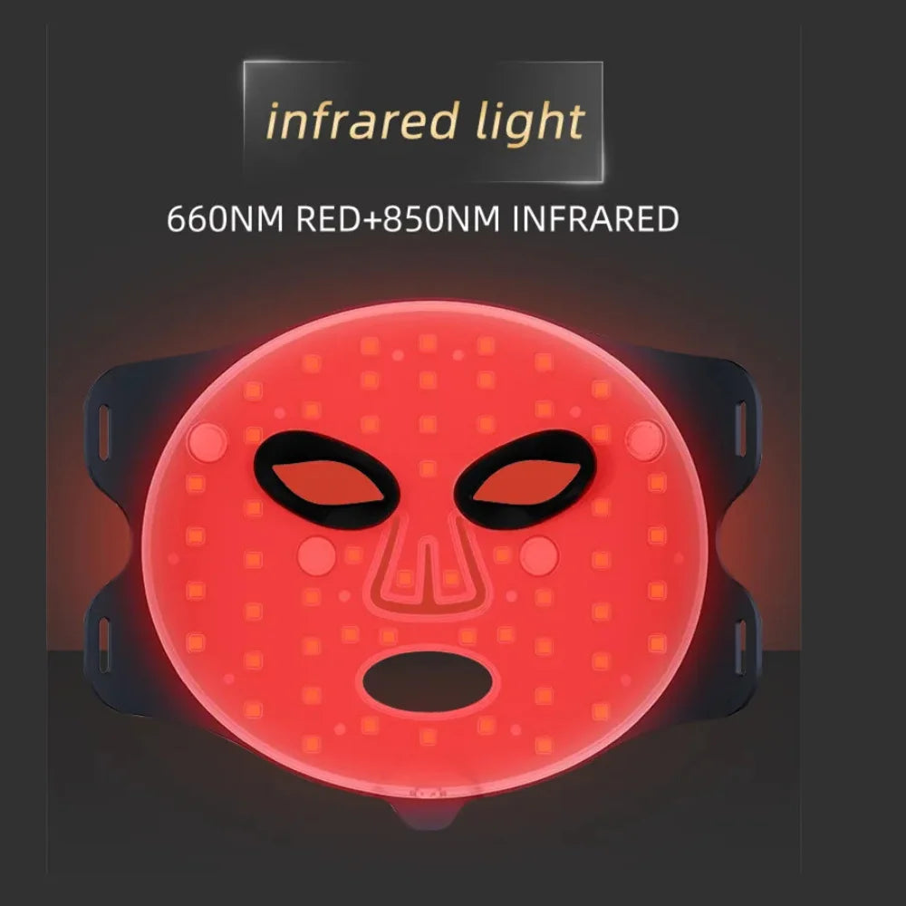 FSilicone LED Face Mask and Neck Red Photon Light Therapy Skin Rejuvenation Anti-Aging LED Facial Masks