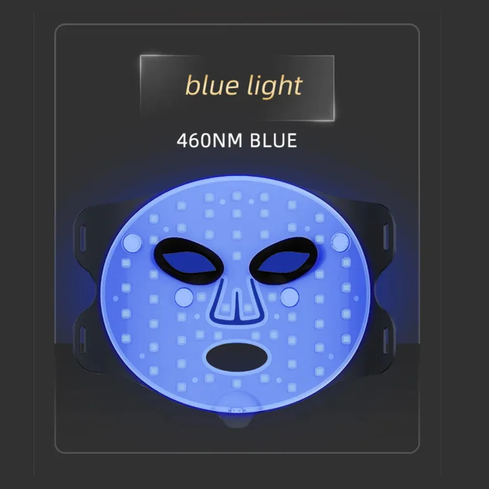 FSilicone LED Face Mask and Neck Red Photon Light Therapy Skin Rejuvenation Anti-Aging LED Facial Masks