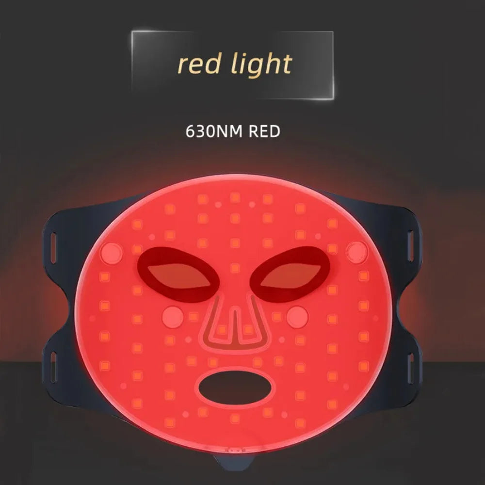 FSilicone LED Face Mask and Neck Red Photon Light Therapy Skin Rejuvenation Anti-Aging LED Facial Masks