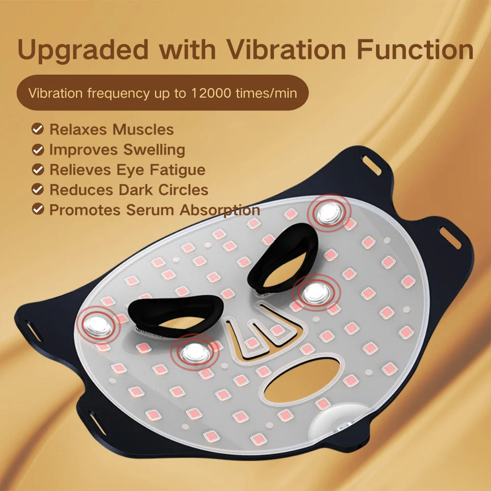 FSilicone LED Face Mask and Neck Red Photon Light Therapy Skin Rejuvenation Anti-Aging LED Facial Masks