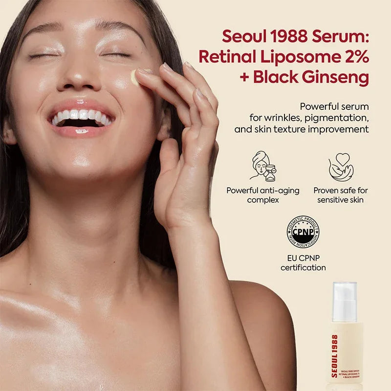 Seoul 1988 100ml Niacinamide 2% Retinal Ginseng Essence Firming Eye Cream Lightens Fine Lines Deep Moisturizing Care Essence Set