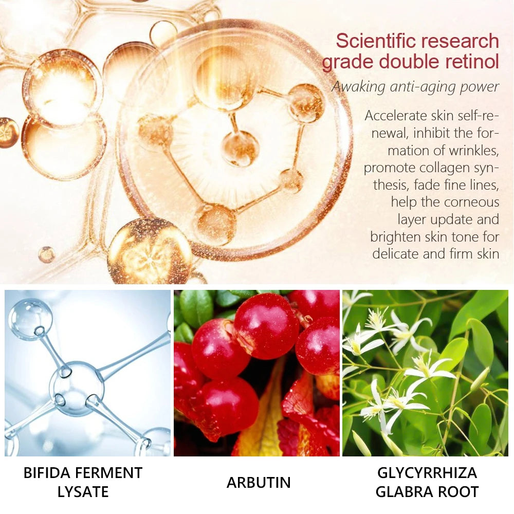 Retinol & Vitamin C Facial Skin Care Products Set Face Cream Eye Serum Face Essence Reduce Dark Circles Anti Aging Nourish Skin