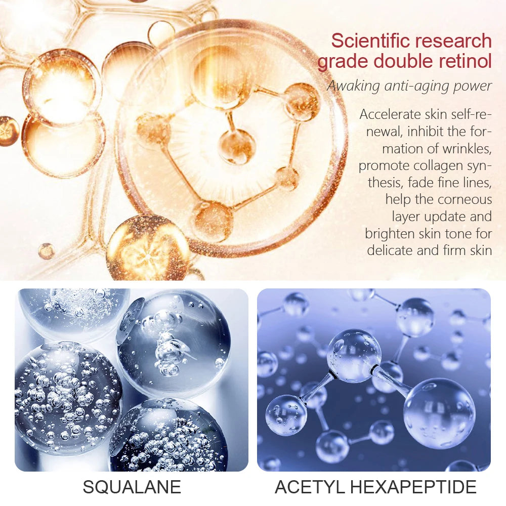 Retinol & Vitamin C Facial Skin Care Products Set Face Cream Eye Serum Face Essence Reduce Dark Circles Anti Aging Nourish Skin