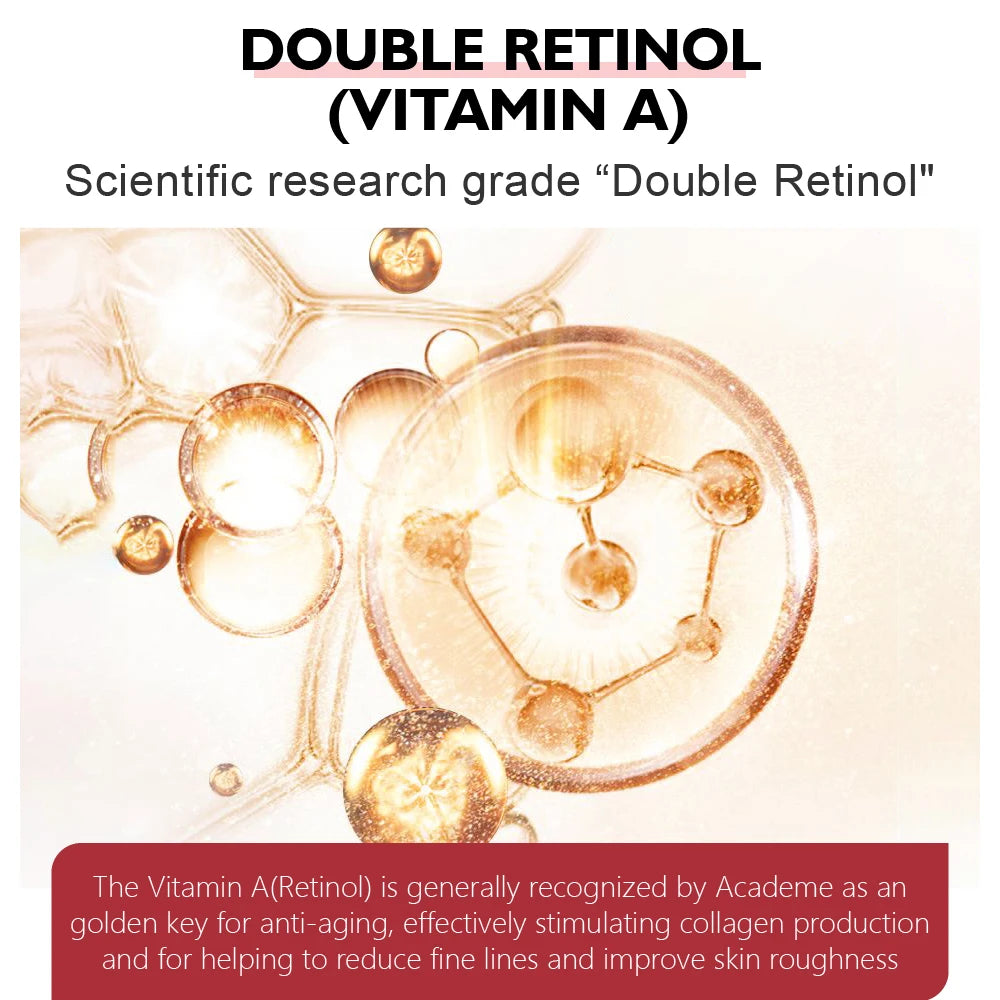 Retinol & Vitamin C Facial Skin Care Products Set Face Cream Eye Serum Face Essence Reduce Dark Circles Anti Aging Nourish Skin