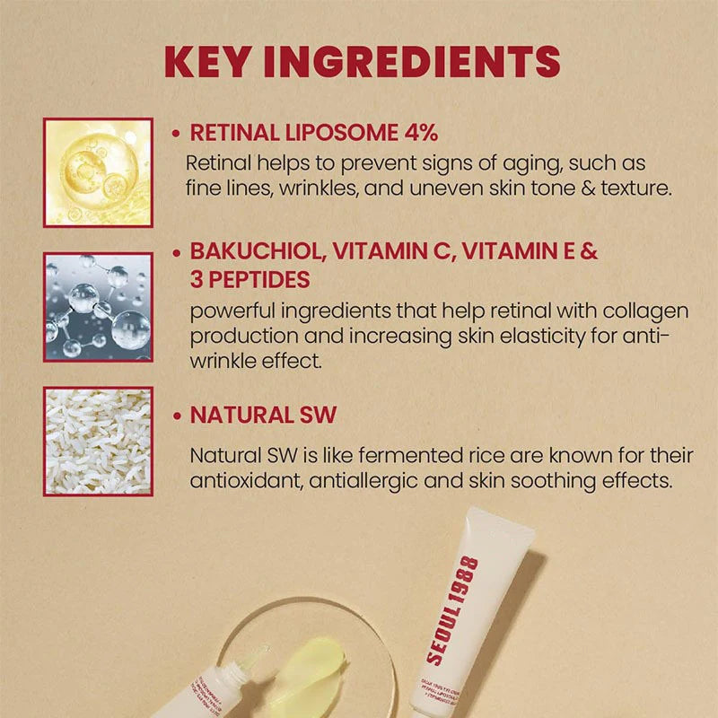 Seoul 1988 100ml Niacinamide 2% Retinal Ginseng Essence Firming Eye Cream Lightens Fine Lines Deep Moisturizing Care Essence Set