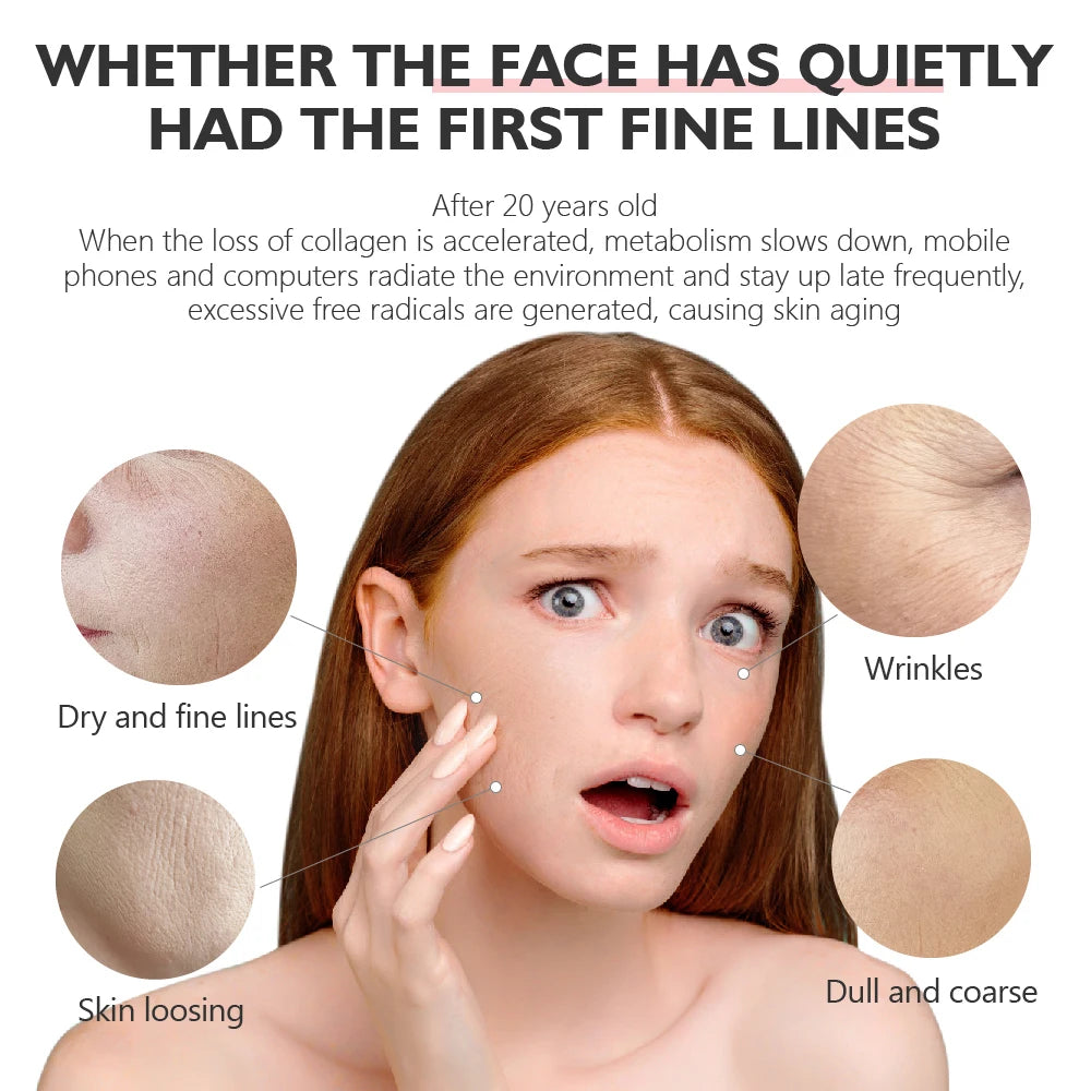 Retinol & Vitamin C Facial Skin Care Products Set Face Cream Eye Serum Face Essence Reduce Dark Circles Anti Aging Nourish Skin