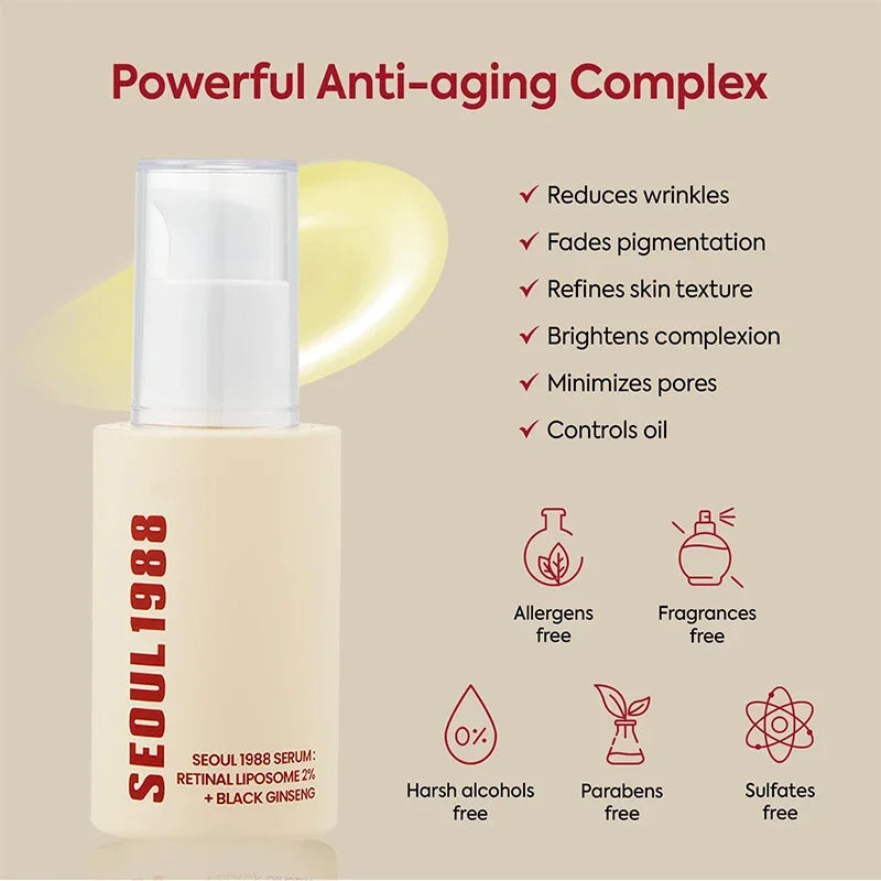 Seoul 1988 100ml Niacinamide 2% Retinal Ginseng Essence Firming Eye Cream Lightens Fine Lines Deep Moisturizing Care Essence Set